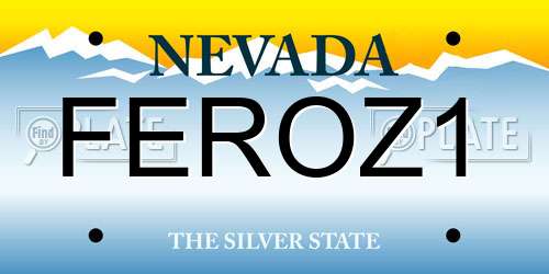 FEROZ1 Nevada License Plate