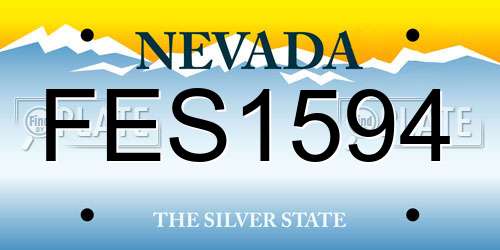 FES1594 Nevada License Plate