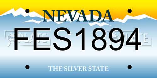 FES1894 Nevada License Plate