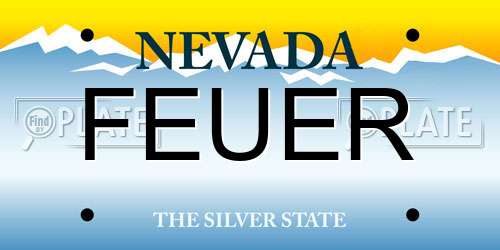 FEUER Nevada License Plate
