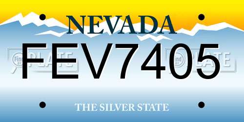 FEV7405 Nevada License Plate