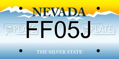 FF05J Nevada License Plate