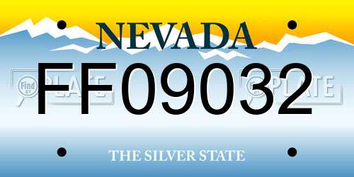 FF09032 Nevada License Plate
