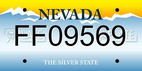 FF09569 Nevada License Plate