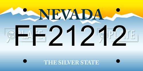 FF21212 Nevada License Plate