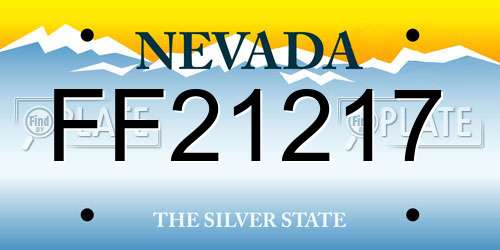 FF21217 Nevada License Plate