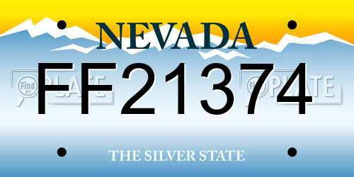 FF21374 Nevada License Plate