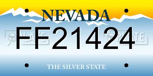 FF21424 Nevada License Plate