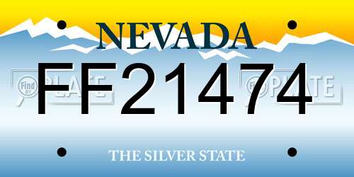 FF21474 Nevada License Plate