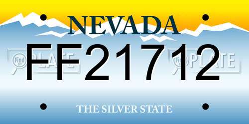 FF21712 Nevada License Plate