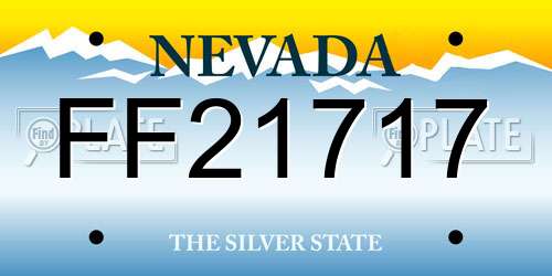 FF21717 Nevada License Plate