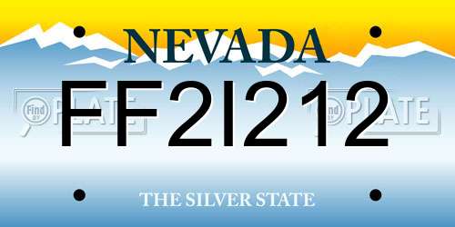 FF2I212 Nevada License Plate
