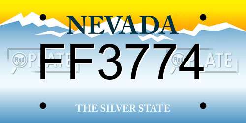 FF3774 Nevada License Plate