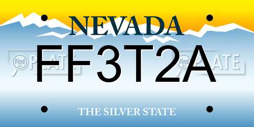 FF3T2A Nevada License Plate
