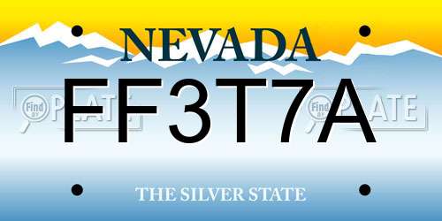 FF3T7A Nevada License Plate