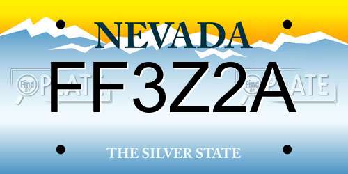 FF3Z2A Nevada License Plate