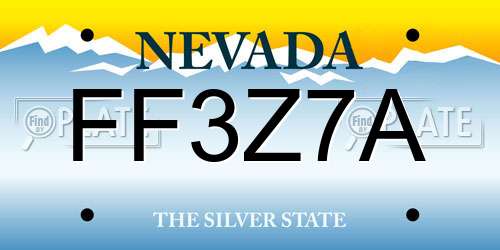 FF3Z7A Nevada License Plate