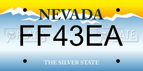 FF43EA Nevada License Plate
