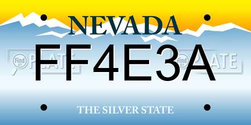 FF4E3A Nevada License Plate