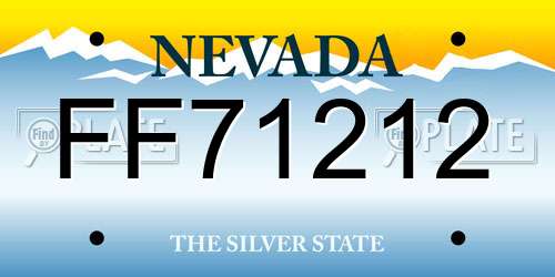 FF71212 Nevada License Plate