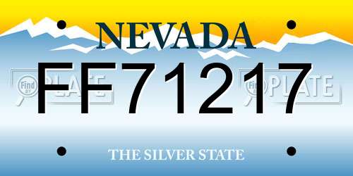 FF71217 Nevada License Plate