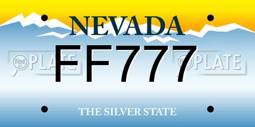 FF777 Nevada License Plate
