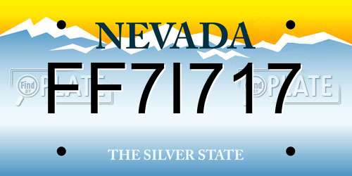FF7I717 Nevada License Plate
