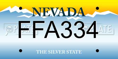 FFA334 Nevada License Plate