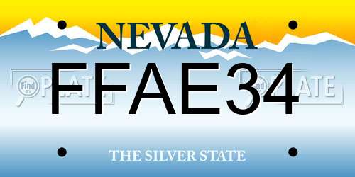 FFAE34 Nevada License Plate