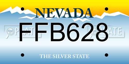 FFB628 Nevada License Plate