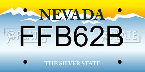 FFB62B Nevada License Plate