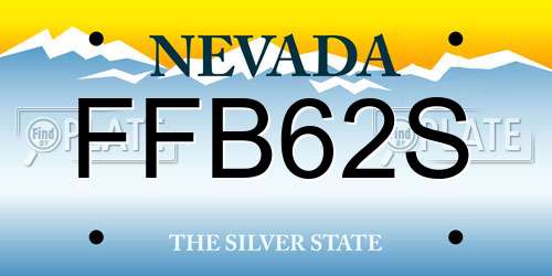 FFB62S Nevada License Plate