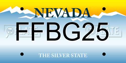 FFBG25 Nevada License Plate