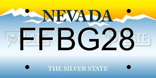 FFBG28 Nevada License Plate