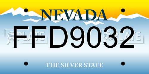 FFD9032 Nevada License Plate