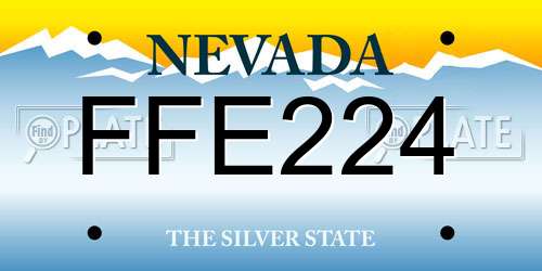 FFE224 Nevada License Plate