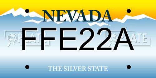 FFE22A Nevada License Plate