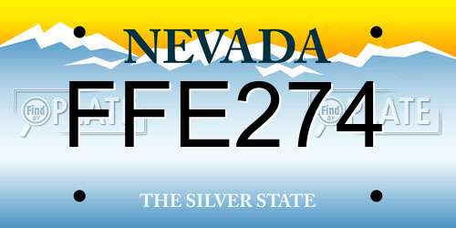 FFE274 Nevada License Plate