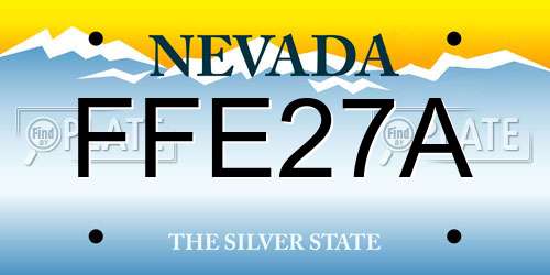 FFE27A Nevada License Plate