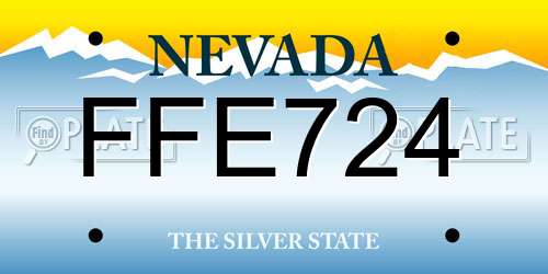 FFE724 Nevada License Plate