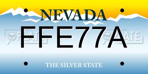 FFE77A Nevada License Plate