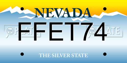 FFET74 Nevada License Plate