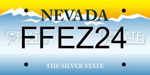 FFEZ24 Nevada License Plate