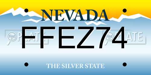 FFEZ74 Nevada License Plate