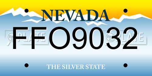 FFO9032 Nevada License Plate