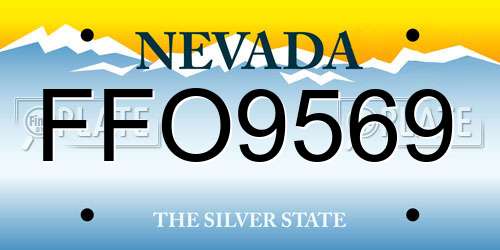 FFO9569 Nevada License Plate
