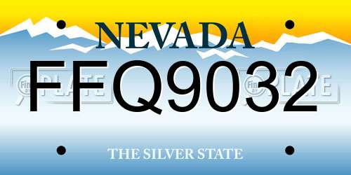 FFQ9032 Nevada License Plate