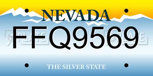 FFQ9569 Nevada License Plate