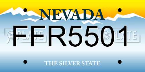FFR5501 Nevada License Plate