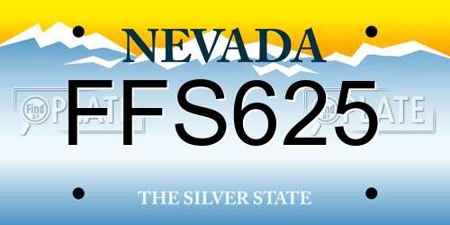 FFS625 Nevada License Plate